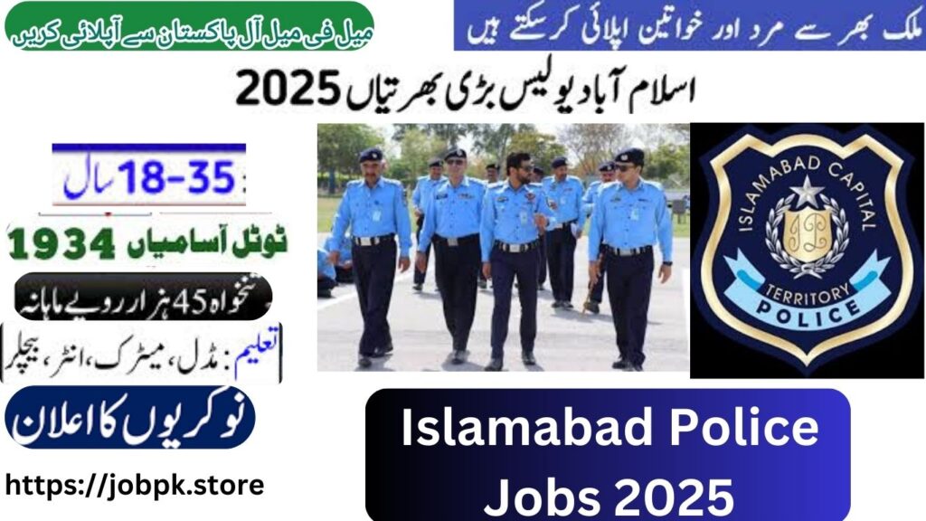 Islamabad Police Jobs 2025