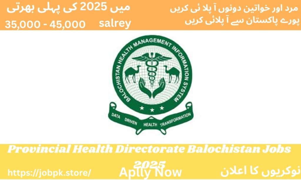 Provincial Health Directorate Balochistan Jobs 2025